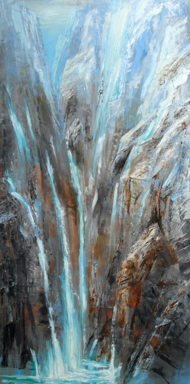 Toile de Ajnay Cascade d'enfer en été
