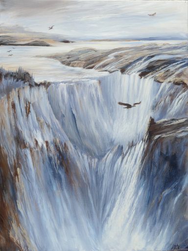 Tableau de Ajnay Les chutes du canyon