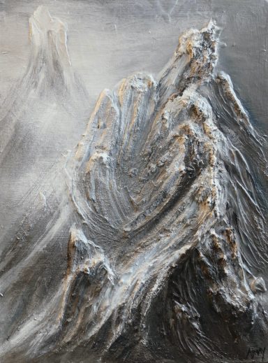 Tableau sommets montagne de l'artiste peintre Ajnay